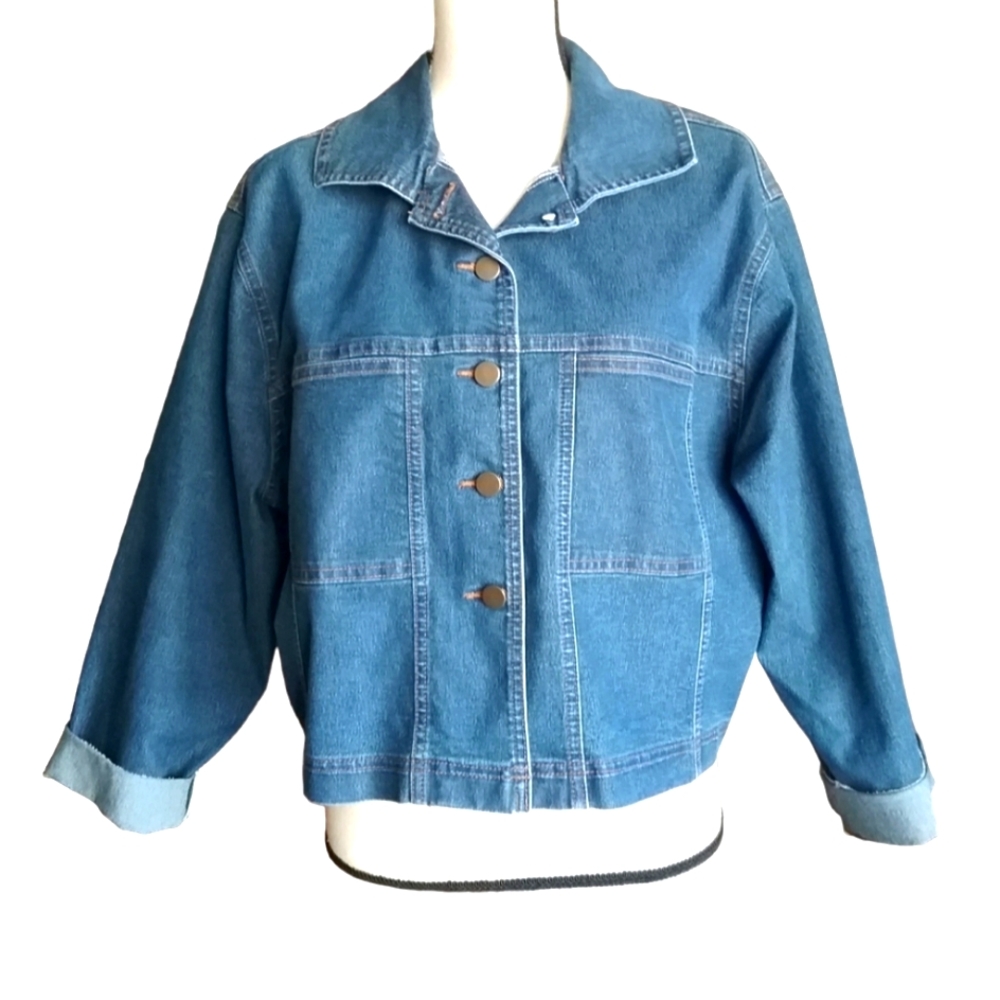 Vintage Cropped Jean Jacket 90s Jump Brand .